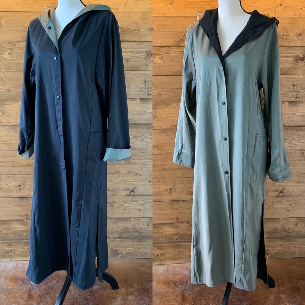 Maralyce Ferree Reversible Trench Rain Coat Black